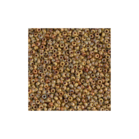 R15-4517 Rocaille 15/0 Opaque Brown Picasso DB2267(x5gr) 