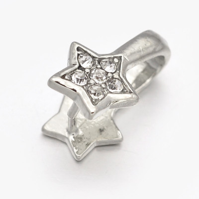 Bélière Vieil Argent Strass Etoile 15x10x10mm (X1) Bélière Vieil Argent Strass Etoile 15x10x10mm (X1)