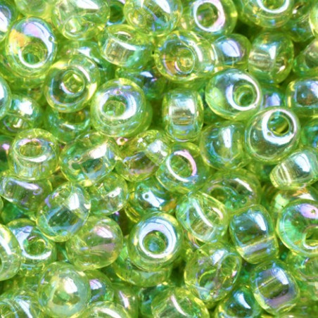 MA-0258 Gouttes Miyuki Magatamas 4mm Transparent Lime Ab (x 10gr)  
