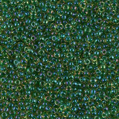 R11-0331 Rocailles 11/0 Emerald Lined Light Topaz Ab(x 10gr) R11-0331 Rocailles 11/0 Emerald Lined Light Topaz Ab(x 10gr)