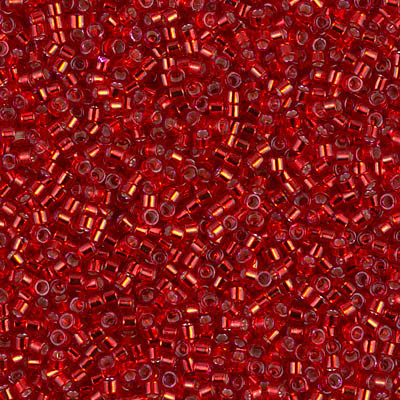 DB0602 Delicas 11/0 Dyed Silver Lined Red (x 5gr)    DB0602 Delicas 11/0 Dyed Silver Lined Red (x 5gr)