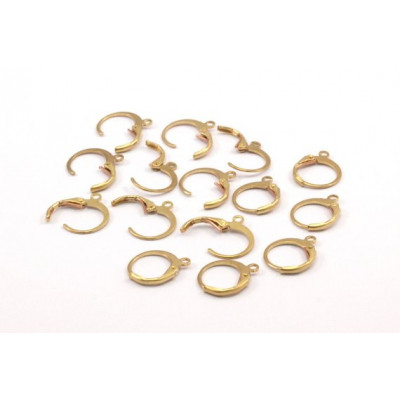 Dormeuse Rondes Laiton 14x12mm (X4) Dormeuse Rondes Laiton 14x12mm (X4)