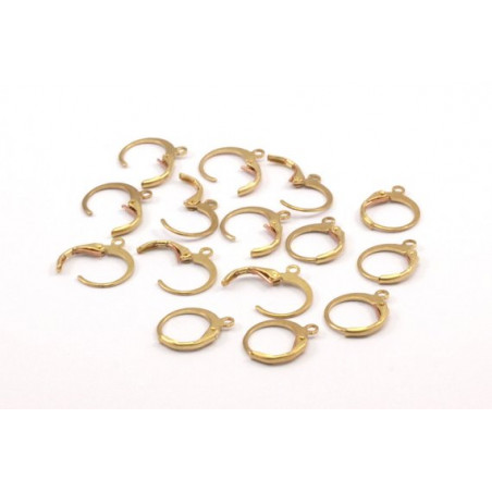 Dormeuse Rondes Laiton 14x12mm (X4) 