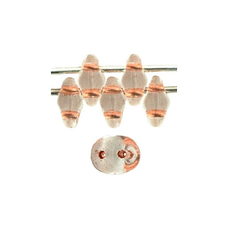 Perles Super Duo 2,5X5mm Crystal - Ligné Topaz (x sachet de 10gr env.) 