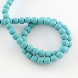 Ronde 4mm Turquoise Synthétique (x1fil)