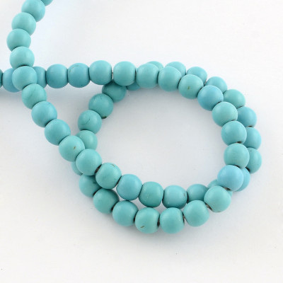 Ronde 4mm Turquoise Synthétique (x1fil)