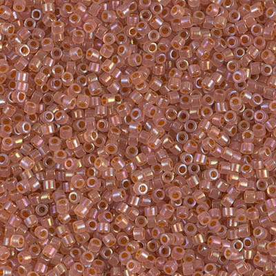DB1733 Delicas 11/0 Lined Dk Peach Opal AB (x 5gr) DB1733 Delicas 11/0 Lined Dk Peach Opal AB (x 5gr)