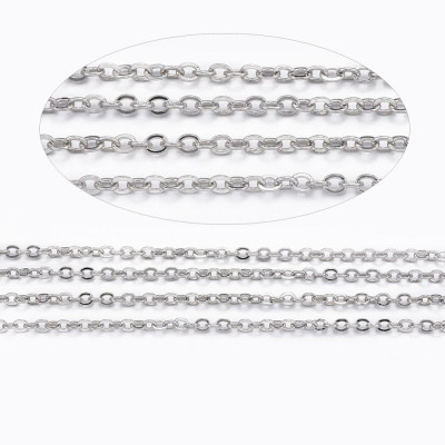 Chaine acier inoxydable 1.5x1.3x0.3mm (x10cm) Chaine acier inoxydable 1.5x1.3x0.3mm (x10cm)