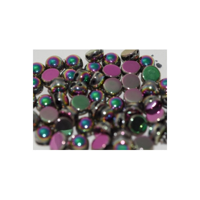 Perle Cabochon 2 trous Jet Vitrail Full Green (x12) Perle Cabochon 2 trous Jet Vitrail Full Green (x12)