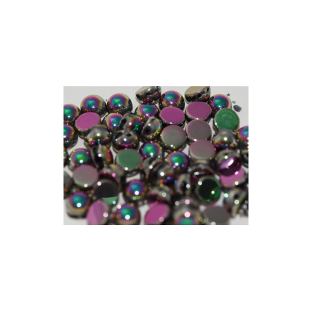 Perle Cabochon 2 trous Jet Vitrail Full Green (x12) 