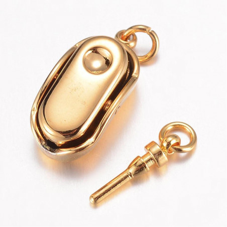 Fermoir 1 rangs Acier Inoxydable Doré 20X8X7mm (x1)   