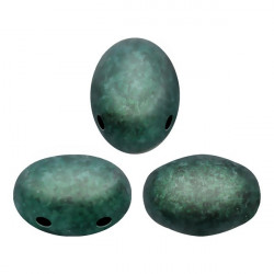  Perles Samos® par Puca® 5x7mm Metallic Mat Green Turquoise  (x5gr) 