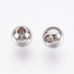 Perles rondes Acier Inoxydable 3mm (x10)
