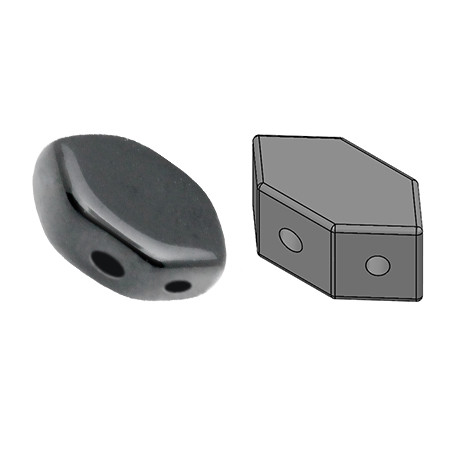 Perles Paros® par Puca® 4x7mm Jet Hematite (x5g)   