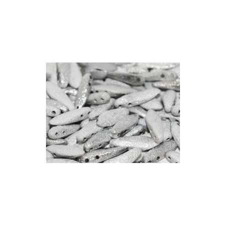 Dagues 2 trous 5X16mm Crystal Full Labrador Etched (X20) 