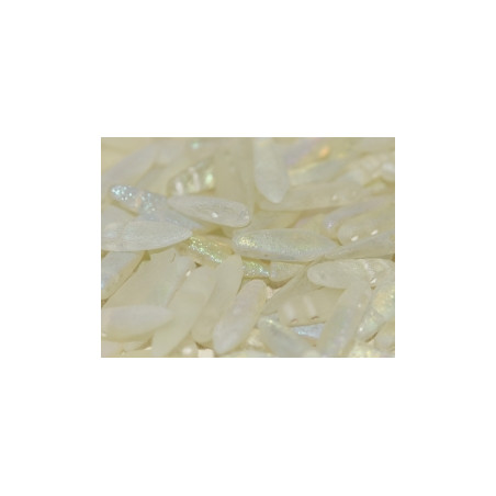 Dagues 2 trous 5X16mm Crystal Green Rainbow Etched (X20) 