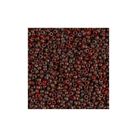 R11-4513 Rocailles 11/0 Picasso Opaque Red Garnet (x10gr) 