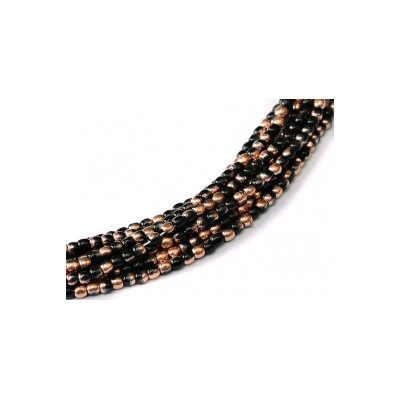 Perles Bohème 2 mm Jet Capri gold (X1200 perles) Perles Bohème 2 mm Jet Capri gold (X1200 perles)