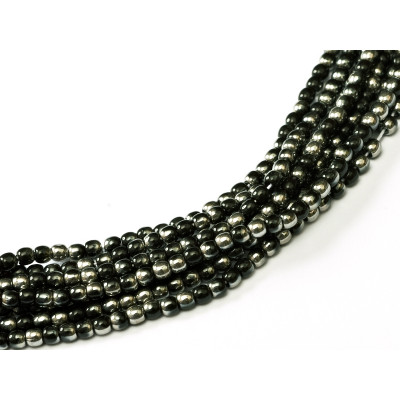 Perles Bohème 2 mm Jet Chrome (X1200 perles) Perles Bohème 2 mm Jet Chrome (X1200 perles)