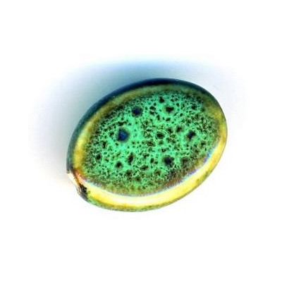 Céramique olive plate Verte 20X15X6mm(x1)