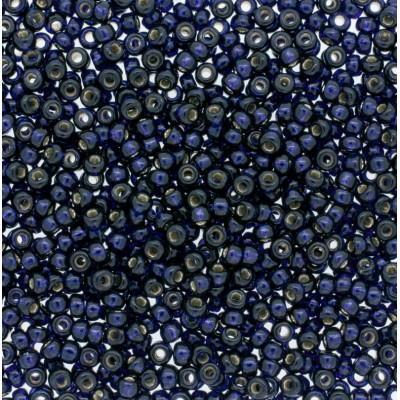 R15-4282 Rocaille 15/0 DYED INDIGO NAVY BLUE SILVER LINED (x5gr)  