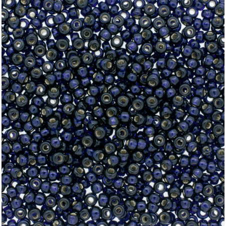 R15-4282 Rocaille 15/0 DYED INDIGO NAVY BLUE SILVER LINED (x5gr)  
