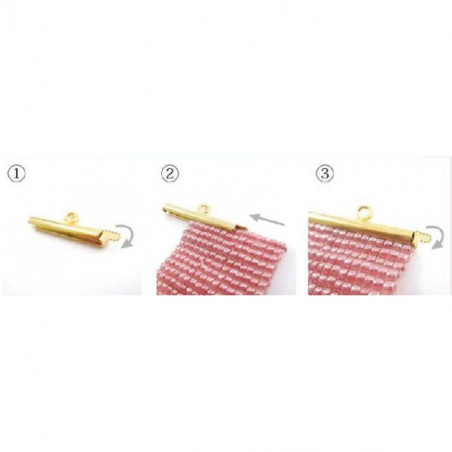 Embout Tissage 20x4mm Rhodié (x1)   