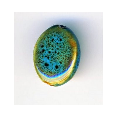 Céramique olive plate Bleue 20X15X6mm(x1)