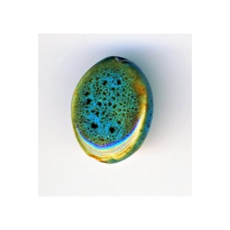 Céramique olive plate Bleue 20X15X6mm(x1)