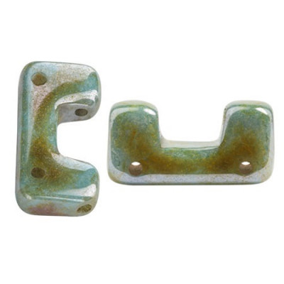 Perles Télos® par Puca® Opaque Mix Blue Green Ceramic Look (X5gr)