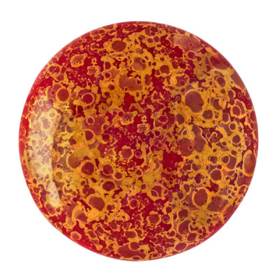 Cabochon Verre 25mm Opaque Coral Red Bronze (X1)  