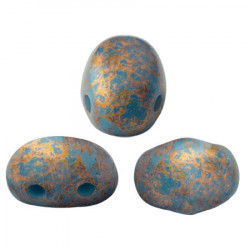  Perles Samos® par Puca® 5x7mm Opaque Blue Turquoise Bronze (x5gr) 