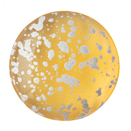 Cabochon Verre 25mm Light Topaz Splash Silver (X1)  