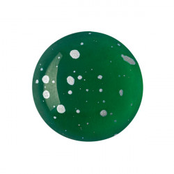Cabochon Verre 18mm Emerald Splash Silver (X1)   