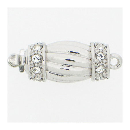 Fermoir Luxe Oval Argent Rhodié 15X7mm 19A(x1) 