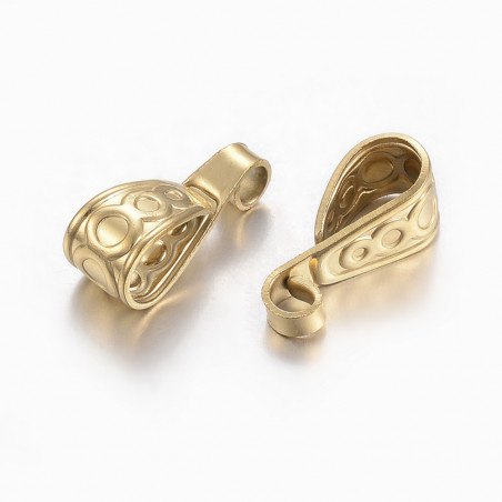 Bélière Acier Inoxydable Dorée 15X6mm (X1) 