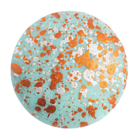 Cabochon Verre 25mm Op Aqua Tweedy (X1)   