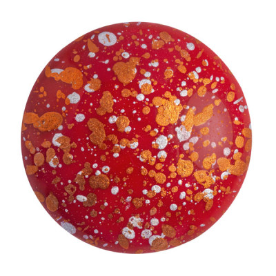 Cabochon Verre 25mm Op Coral red Tweedy (X1)   