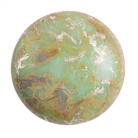 Cabochon Verre 25mm Opaque Aqua Picasso (X1)  