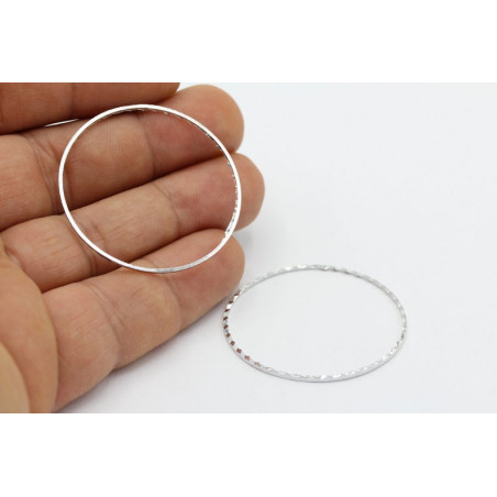 Support Rond Striee Rhodié 40mm (x1) 