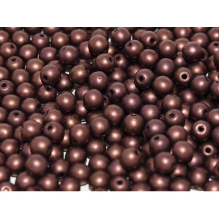 Perle en verre de Bohème 4mm Jet Mat Vega Luster (x50) 