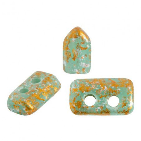 Perles Piros ® par Puca® Opaque Green Turquoise Tweedy (X5gr) 