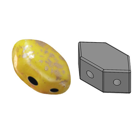 Perles Paros® par Puca® 4x7mm Opaque Jonquil Splash (x5g)   