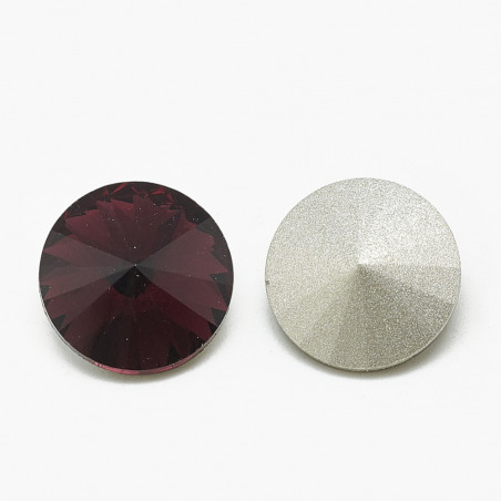 Cabochon rond en verre 14mm Burgundy (X1)  