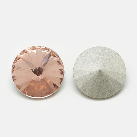 Cabochon rond en verre 14mm Peach (X1)   