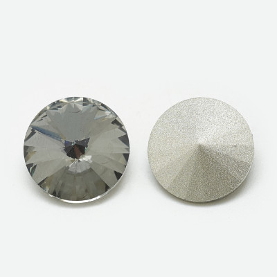 Cabochon rond en verre 14mm Black Diamant (X1)  