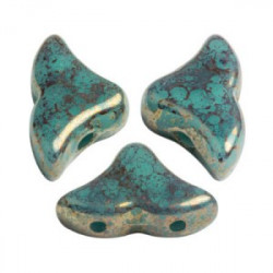 Perles Hélios® par Puca® 5x7mm Opaque Green Turquoise Bronze (x5gr)  