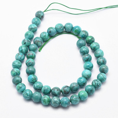 Perle 6mm Turquoise Africaine (X1fil) 