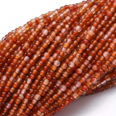 Perles Cornaline Naturelle 2mm (X1 fil) 