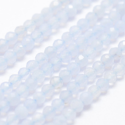 Perles Aigue marine Naturelle 2mm (X1 fil) Perles Aigue marine Naturelle 2mm (X1 fil)